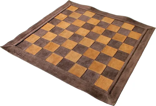 Miniatura 2 de StonKraft Tablero de ajedrez de cuero genuino de tamaño grande de 19 x 19 pulgadas Ajedrez de torneo enrollable Ajedrez enrollable de torneo