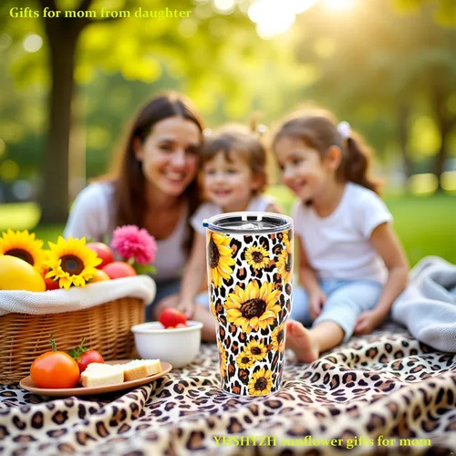 Miniatura 8 de Vaso aislado con tapa, tazas de café de viaje de acero inoxidable, regalos de girasol para mujeres, mamá, papá, taza para beber el día del juego