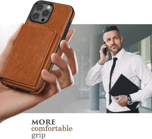 Miniatura 7 de LOHASIC Funda tipo cartera para iPhone 12 Pro Max, soporte para 6 tarjetas, parte trasera magnética desmontable, compatible con Mag-Safe, funda