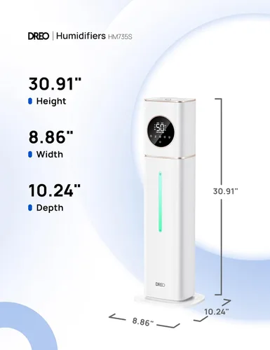 Miniatura 8 de DREO HM735S - Humidificador inteligente de 11 L, habitación grande, 700 pies cuadrados, humidificadores de aire de niebla fría 100H para dormitorio
