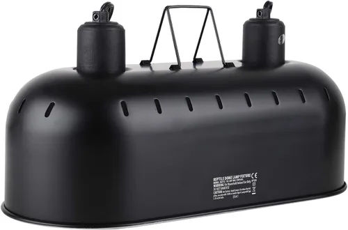 Miniatura 9 de DXOPHIEX Accesorio de lámpara de reptil doble de 15 pulgadas, accesorio de lámpara de calor de reptil doble Max 150W con luz solar UVA UVB de 100W