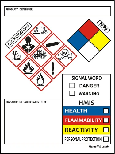 SDS OSHA - Etiquetas de datos para seguridad química de 4 x 3 pulgadas, rollo de 100 calcomanías MSDS con pictogramas GHS y bordes perforados para