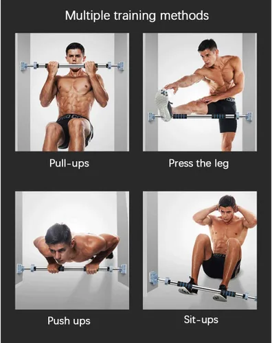 Miniatura 6 de AKT Barra horizontal multifunción, equipo de ejercicio en el hogar, sin perforar para pull-Ups Push Up Sit-Ups Carga de 440.9 lbs