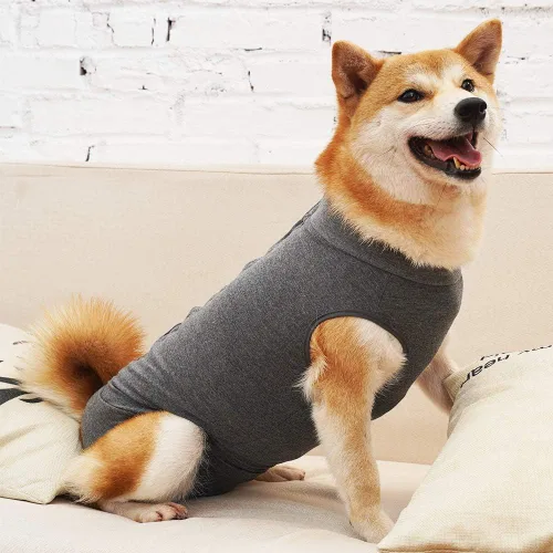 Miniatura 2 de LIANZIMAU Traje de recuperación quirúrgica para perros con un solo pieza transpirable para heridas abdominales y protección de la piel, alternativa