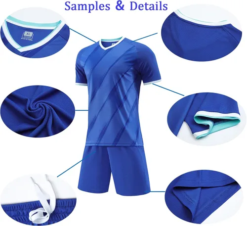Miniatura 3 de Camiseta y pantalones cortos de fútbol personalizados con tu nombre y número Uniforme de Futbol personalizado para Ninos Hombres