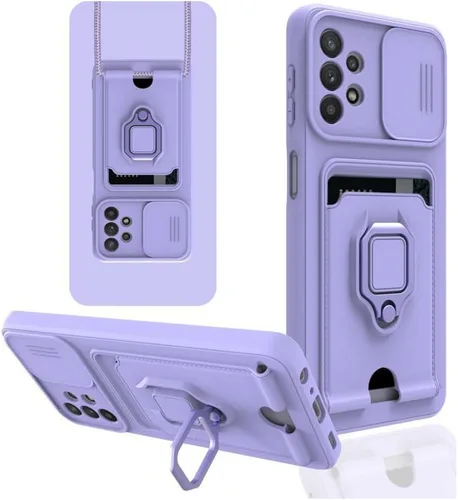 Miniatura 11 de Funda cruzada compatible con Samsung Galaxy A52, funda de teléfono con correa y soporte para tarjetas, anillo magnético con soporte