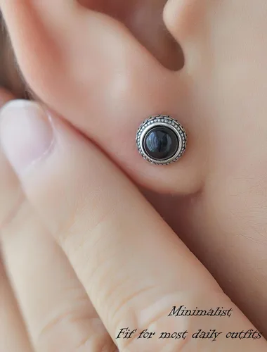 Aretes de plata de ley con piedra natal de cristal real, joyería para mujer, moda occidental 925, envejecida, bohemia, hecha a mano, el mejor regalo