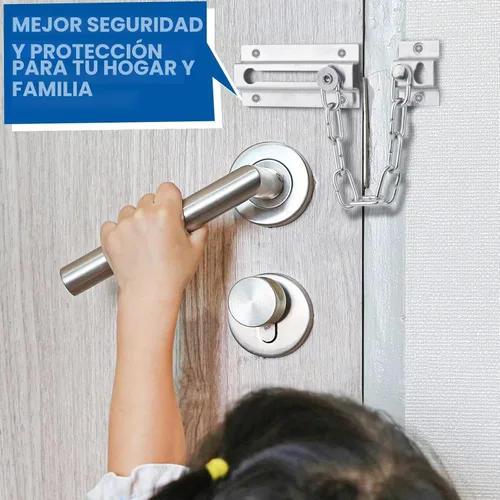Miniatura 2 de INBOF Paquete de 2 cerraduras de cadena para puerta, cerraduras de cadena de acero inoxidable para puerta interior, grosor premium con 12 tornillos