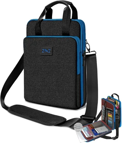 Miniatura 8 de ZINZ Bolsa de hombro para laptop de 12.3-13 pulgadas, bolso expandible con compartimento para objetos de valor compatible con MacBook Air/Pro/Neo
