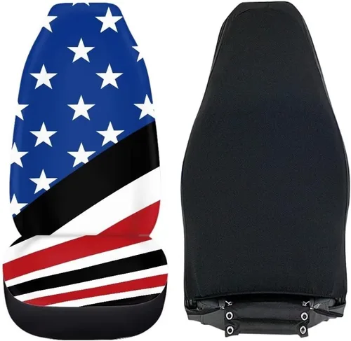 Miniatura 6 de Fundas de asiento de coche con estampado de bandera estadounidense, fundas cómodas para asientos de automóvil, duraderas, ajuste universal