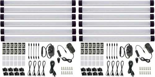Miniatura 8 de AIBOO Kit de barra rígida de luz LED para debajo del mostrador, enchufable con cable de 12V, iluminación LED para debajo del gabinete, regulable