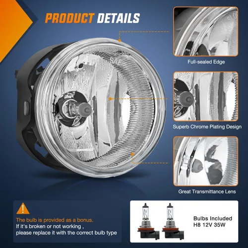 Miniatura 2 de Nilight Conjunto de luces antiniebla compatible con 2005 2006 2007 2008 2009 2010 Dodge Grand Caravan Challenger Charger Caliber Nitro Avenger