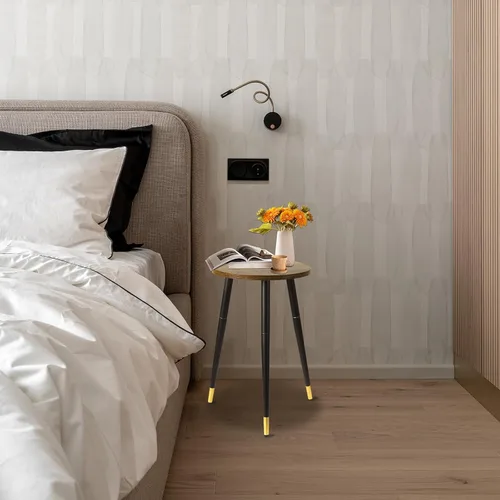 Miniatura 6 de Soporte alto para plantas de interior, soporte alto para plantas de madera de mediados de siglo con patas de metal, mesa moderna para macetas, mesas