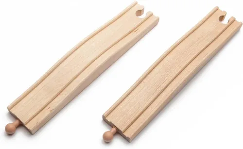 maxim enterprise, inc. Pista de madera para tropiezos, vías de tren de expansión compatibles con Thomas & Friends, Brio Train, y todos los