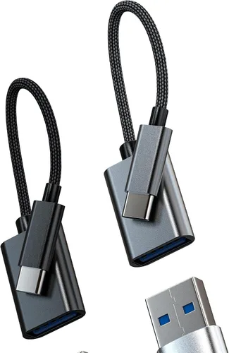Adaptador USB C OTG tipo C macho a puerto USB-A hembra (paquete de 2) para iPad para iPhone 16 15 Pro Max MacBook compatible para Samsung Converter