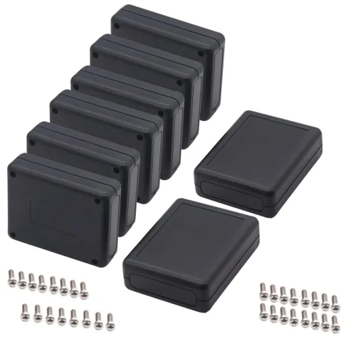 Miniatura 24 de Zulkit 12 cajas de proyecto de plástico ABS para proyectos eléctricos, caja de conexiones de energía, color negro, 1.97 x 1.10 x 0.59 pulgadas