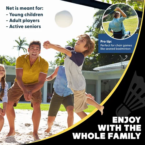 Miniatura 6 de Boulder Portable Badminton Pickleball Net - Foldable/Extendable Poles for Multiple Sports Heights (UP to 5 ft) - Ideal for Tennis, Pickleball, Negro