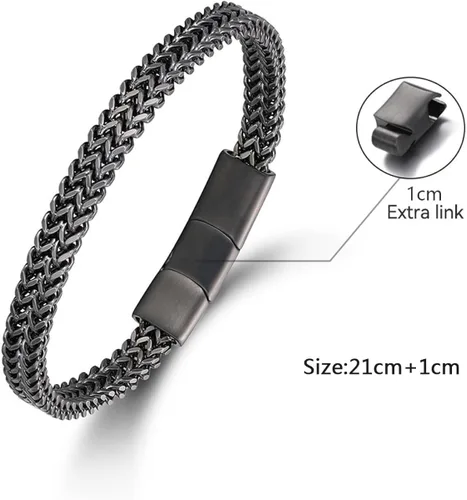 Miniatura 2 de LUCKY27 Bracelets for Men-Stainless Steel Magnetic Clasp Cuban Chain Mens Bracelet