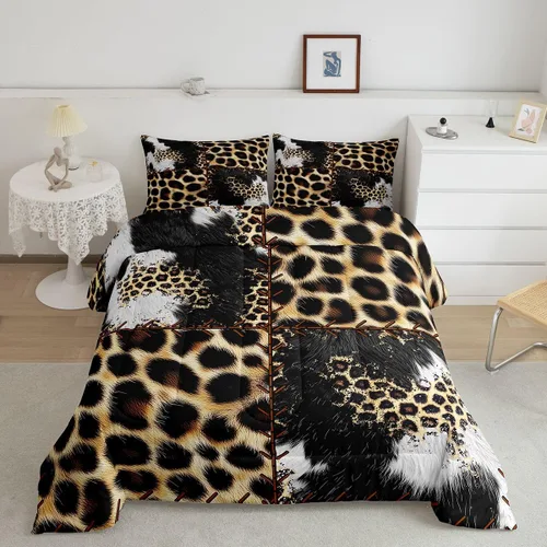 Miniatura 37 de Juego de ropa de cama de oso para niños y adolescentes, juego de edredón de animales salvajes para niños, adolescentes, naturaleza, vida silvestre