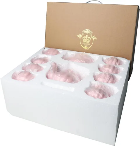 Miniatura 7 de Juego de té de porcelana de la serie British Royal, tazas y platillo de 8 onzas para 6, con tetera, azucarero, jarra de crema, cucharaditas y Púrpura