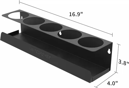 Miniatura 2 de UNITEDPOWER Soporte para 5 latas de aerosol, estante de almacenamiento de botellas de pintura, estante de montaje en pared de acero, organizador