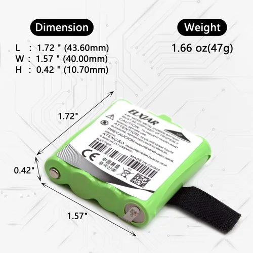 Miniatura 2 de Paquete de 5 baterías de repuesto AAA Ni-MH de 4.8 V 700 mAh para Midland BATT6R - Compatible con LXT500VP3, LXT560VP3, LXT380VP3, LXT490VP3