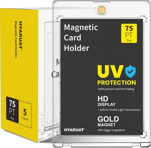 Miniatura 12 de Tarjetero magnético de 55 puntos, paquete de 5 portatarjetas One Touch para tarjetas intercambiables, color blanco transparente