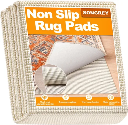 Miniatura 8 de Songrey Almohadilla antideslizante de 2 x 6 pies, almohadillas extra gruesas para superficies duras, evita deslizamientos y asegura las alfombras