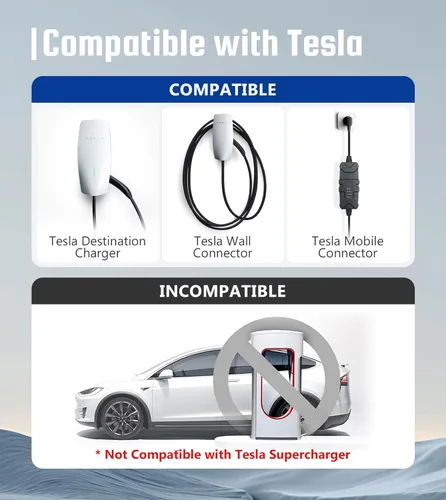 Miniatura 3 de Adaptador Tesla a J1772 - Adaptador de Carga EV NACS a J1772 Máx 60A 250V, para Conectores de Alta Potencia Tesla, Cargador Móvil/Destino Solo