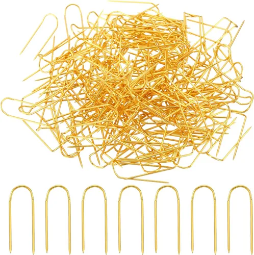 PATIKIL Pasadores de horquilla, 200 pines de acero inoxidable para coser en U de 0.9 pulgadas, pasadores de doble bloqueo para coser joyas, tela,