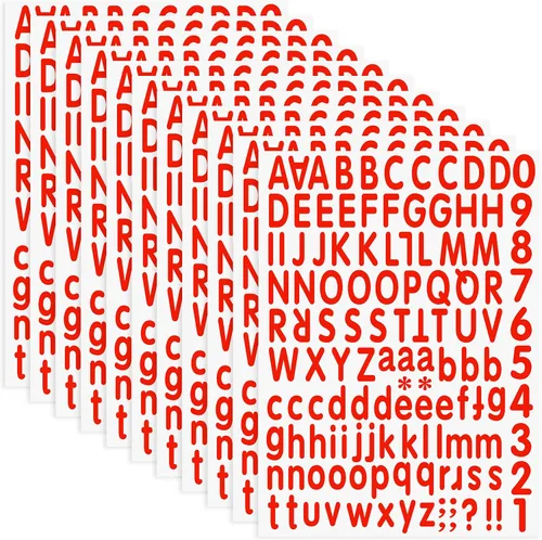 Miniatura 9 de Calcomanías de letras 3024, 24 hojas de calcomanías del alfabeto, vinilo de 1 pulgada, autoadhesivas, pequeñas, impermeables, calcomanías