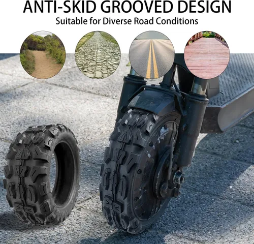 Miniatura 5 de Neumático de vacío todoterreno 100/65-6.5, neumático de repuesto de scooter eléctrico de 11 pulgadas, con válvula de aire de neumático, compatible