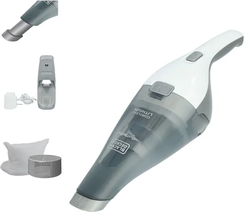 Black + Decker Dustbuster – Aspiradora de mano sin cable, portátil, recargable para coche, montaje en pared, succión fuerte QuickClean (HNVC215B10)