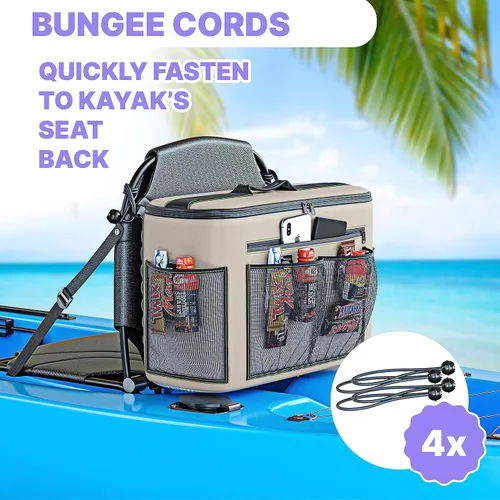 Miniatura 7 de Skywin Enfriador de Kayak Detrás del Asiento, Enfriador Impermeable para Kayak, Compatible con Asientos de Estilo Silla de Césped, Almacena Bebidas