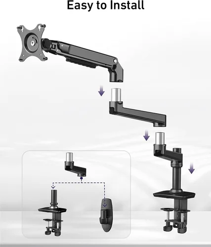 Miniatura 4 de Ergounion Brazo de extensión solo para soportes de monitor Ergounion, para aumentar la longitud del brazo, actualización perfecta para el brazo