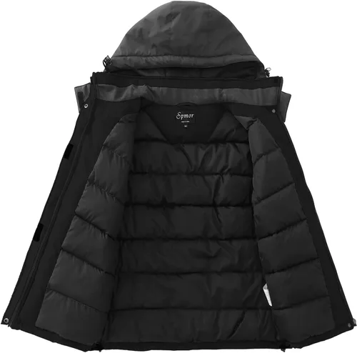 Miniatura 2 de Spmor Chaqueta de esquí impermeable con capucha para mujer, abrigo de snowboard cálido para invierno