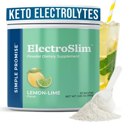 Simple Promise ElectroSlim - Polvo de electrolitos keto sin azúcar, fórmula sin azúcar para apoyo energético diario e hidratación, electrolitos