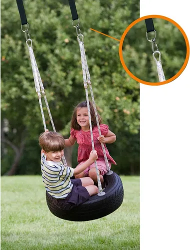 Miniatura 8 de Kit de correas colgantes para columpio de árbol, resistente soporta 2200 libras, 5 pies, extra largo, con mosquetones de bloqueo más seguro y bolsa