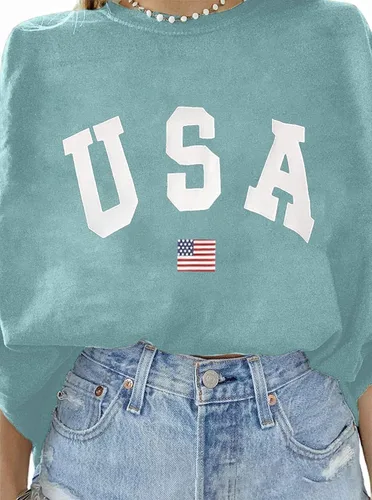 Miniatura 3 de Remidoo - Camiseta informal de manga corta para mujer, cuello redondo, corte amplio, con estampado de arcoíris