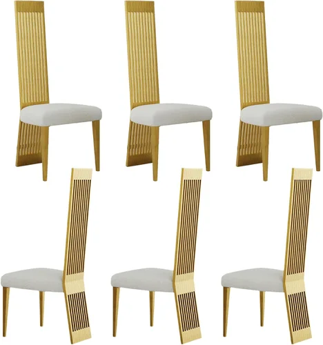 Miniatura 16 de Boucle - Juego de 8 sillas de comedor negras, modernas sillas de comedor tapizadas con respaldo alto con marco de acero inoxidable resistente