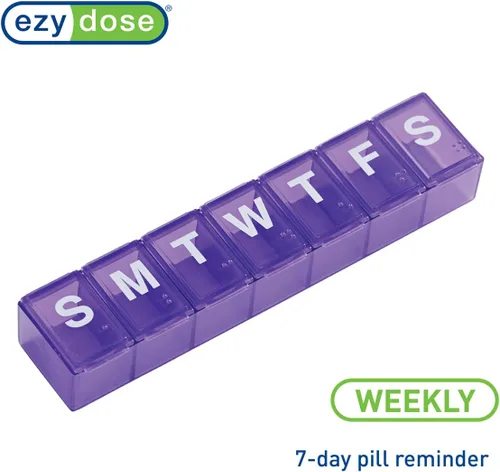 Miniatura 4 de EZY DOSE Weekly (7-Day) Daily Pill Case, Medicine Planner, Vitamin Organizer, Supplement Container, Convenient and Easy to Use, Large Compartments