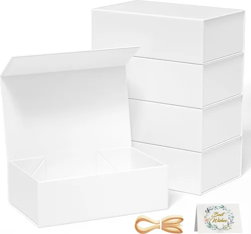 Miniatura 14 de RYDDOY Caja de Regalo Negra, 9.5x6x3'' Cajas de Regalo para Regalos con Tapas Cierre Magnético Rectangular Plegable para Caja de Propuesta