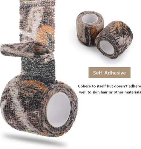 Miniatura 4 de EAmber Cintas de camuflaje de camuflaje de 1.96 x 177 pulgadas, vendaje protector autoadhesivo para linternas, bicicletas, ejército militar