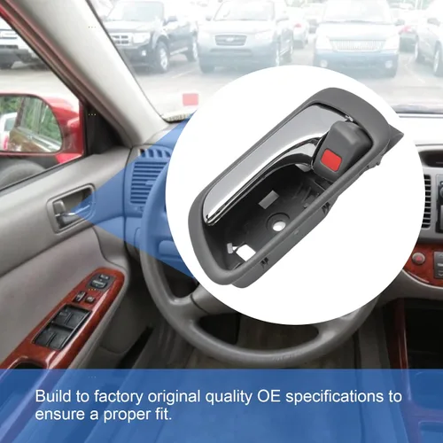 Miniatura 4 de 2 piezas de manijas interiores de puerta cromadas para Camry 2002-2006 lado izquierdo y derecho, manija de puerta gris interior delantera trasera