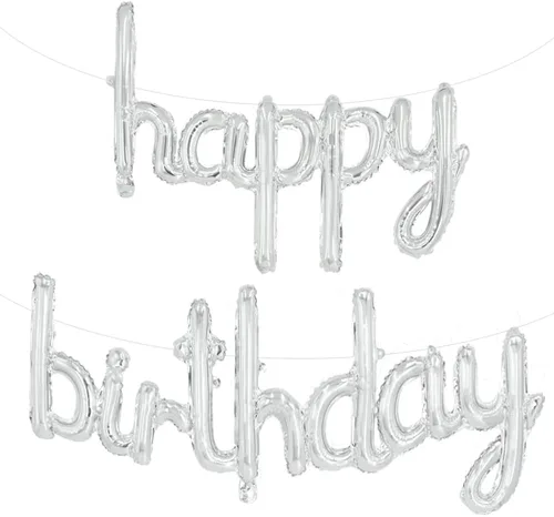 Miniatura 7 de TONIFUL Pancarta de Globos Negros de Feliz Cumpleaños de 16 Pulgadas con Letras de Papel de Aluminio Mylar, Cartel Banderín Reutilizable