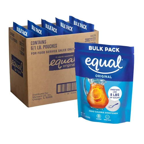 EQUAL Edulcorante de 0 calorías, edulcorante granulado, sustituto del azúcar, alternativa de azúcar cero calorías, alternativa al azúcar, bolsa a