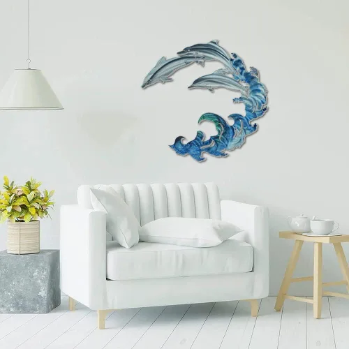 Miniatura 4 de JILIP Letreros de metal para pared, diseño de silueta de pared 3D, letreros decorativos de pared de playa, esculturas de pared para interiores
