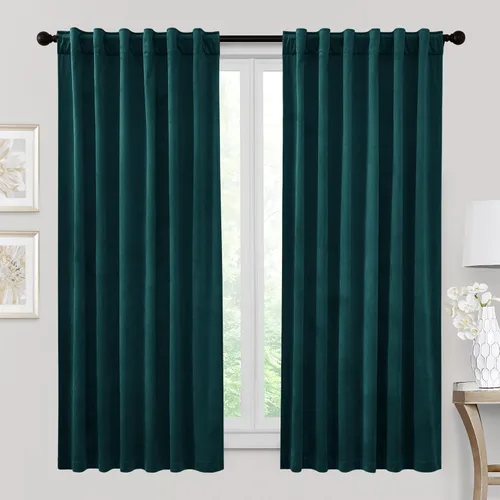 Miniatura 49 de RYB HOME - Cortinas de terciopelo beige, cortinas decorativas resistentes con pestaña trasera, cubierta de privacidad para oscurecer habitación