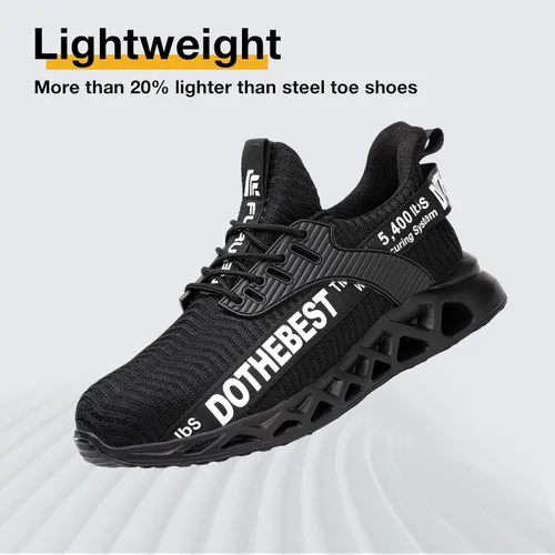 Miniatura 10 de Furuian - Tenis con punta de acero para hombres y mujeres, zapatos de seguridad ligeros, cómodos, a prueba de pinchazos, zapatos de trabajo
