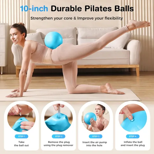 Miniatura 3 de Pilates Kit 13Pcs Home Pilates Essentials Workout Kit with 13" Ring, 10" Ball and Resistance Bands for Women at Home Pilates Equipment Set for
